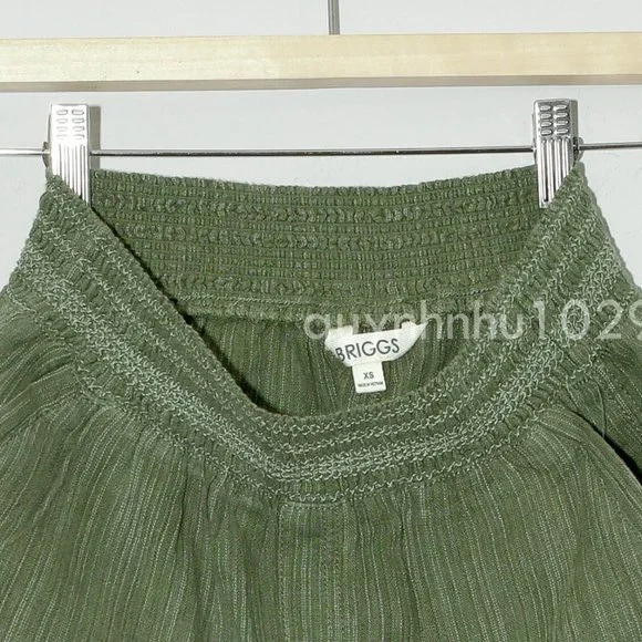 NWT Briggs Ladies' Linen Blend Shorts in green - Picture 7 of 7